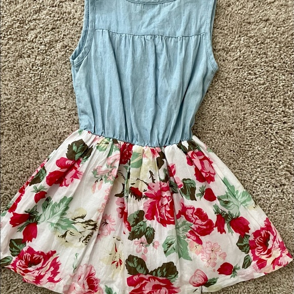 Chambray & Floral Toddler Dress - Picture 3 of 3